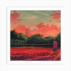 A Tennis Tournament Lofi Illustration 1718671258 1 Art Print