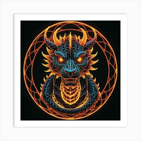 Dragon In A Circle Art Print