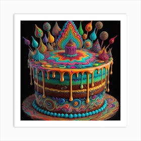 Psychedelic Cake 3 Art Print