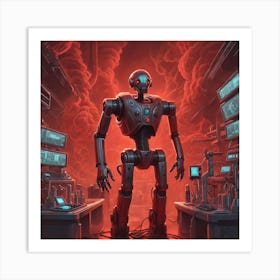 Robot In The Room Art Print