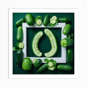 Cucumbers In A Frame 19 Art Print