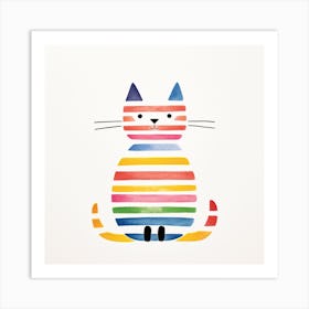 Cute Cat Pencil Colours Art Print