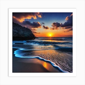 Sunset On The Beach 814 Art Print