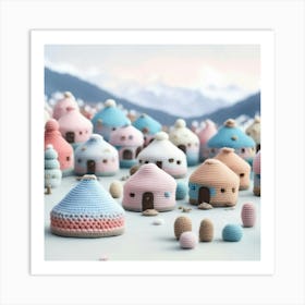 Crochet Village Art Print