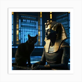 Default Ancient Astronaut Tutankhamun Meditatinggolden Glowing 0 (1) 1 Art Print