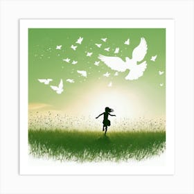 Doves Flying Art Print