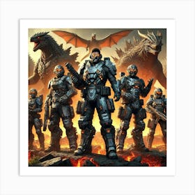 Kaiju Handlers Image 2 Art Print