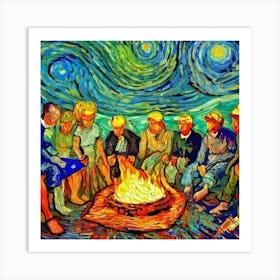 Family fire Art Print