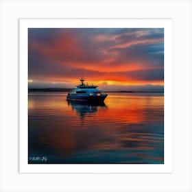 Sunset On The Water 30 Art Print