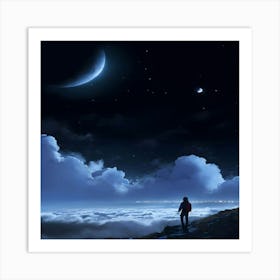 Moon And Stars 1 Art Print