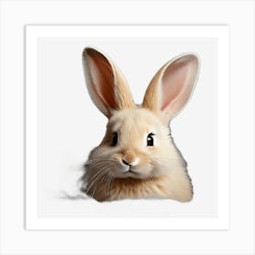 Rabbit On A Black Background Art Print