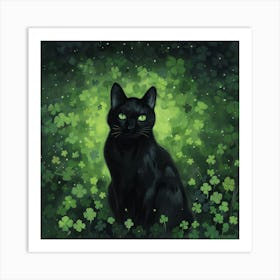 Shamrock Cat 4 Art Print