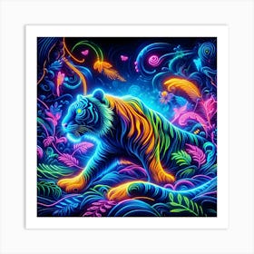 Neon Tiger 7 Art Print