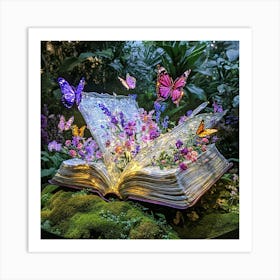 Giant Book in Floral Park Art Print