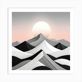 Mountains At Sunset 1 Art Print