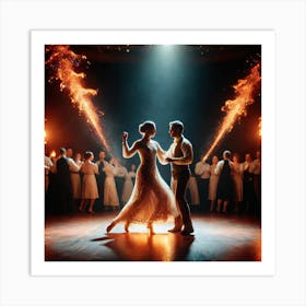 Dancers With Sparklers Art Print