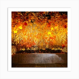 Autumn Themed Generative Light Decor Captures The Essence Of Thanksgiving Manipulations Of Holiday (1) Art Print