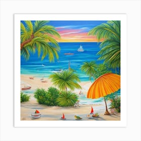 Beach Scene 3 Art Print