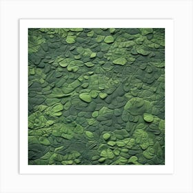 Green Leaves On The Wall Art Print