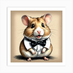 Hamster In A Bow Tie 2 Art Print