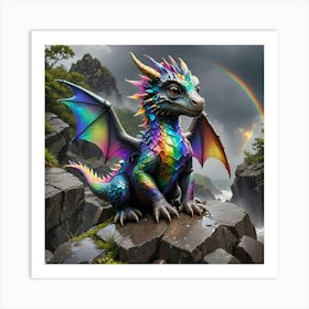 rainbow dragon Art Print