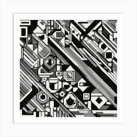 Bold Geometric Shapes pic cell art print 3 Art Print