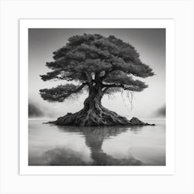 Lone Tree In Water Art Print