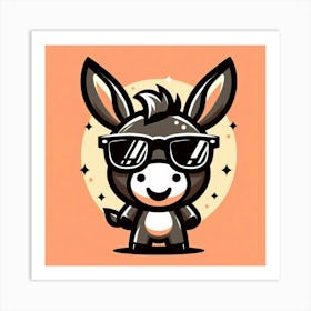 Donkey In Sunglasses Art Print