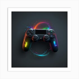 Rainbow Playstation Controller Art Print