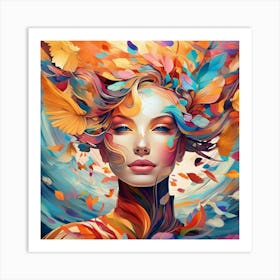 Rostro De Mujer Abstracto Art Print