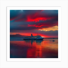 Sunset Cruise Ship 25 Art Print