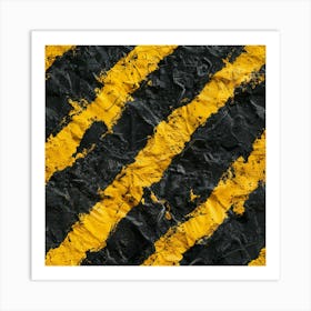 Black And Yellow Stripes Art Print