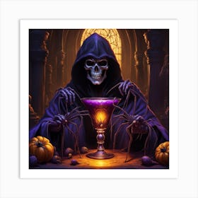 Skeleton Holding A Potion Art Print