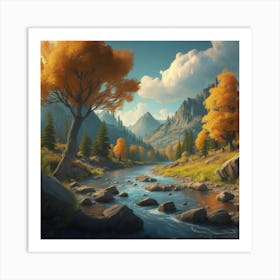 Autumn In The Mountains Art Print