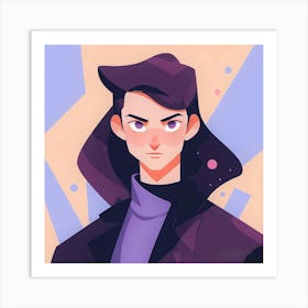 Boy With Purple Hair Art Print