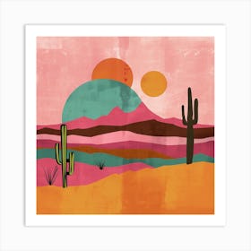 Desert Landscape Canvas Print 1 Art Print