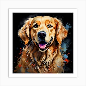 Golden Retriever Painting 25 Art Print