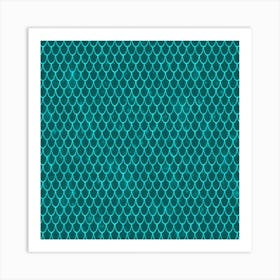 Aqua Shade Mermaid Pattern Background Art Print