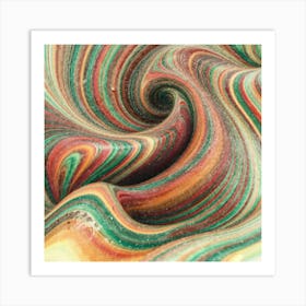 Close-up of colorful wave of tangled paint abstract art 11 Art Print