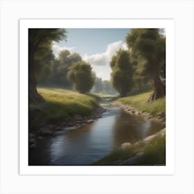 Stream In The Woods 37 Art Print