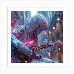 Angel Playing Guitar Art Print