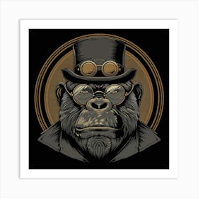 Steampunk Gorilla 15 Art Print