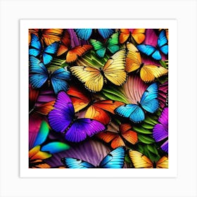 Colorful Butterflies 50 Art Print