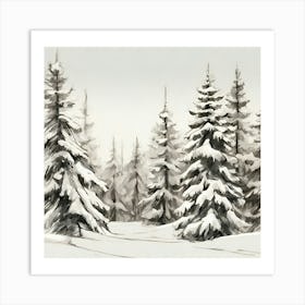 Snowy Forest 1 Art Print