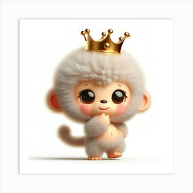 Cute Monkey With A Crown 6 Art Print