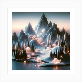 Snowy Mountains Art Print