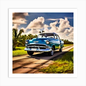 Classic Car On The Road 10 Art Print