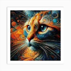 Cat Painting 3 Art Print