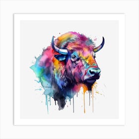 Buffalo Head Painting Póster