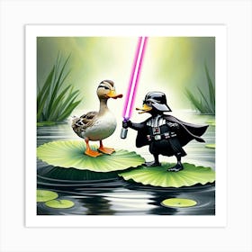 Darth Vader And Duck 3 Art Print